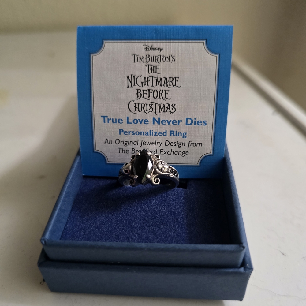 Disney Black and Silver Personalized Ring